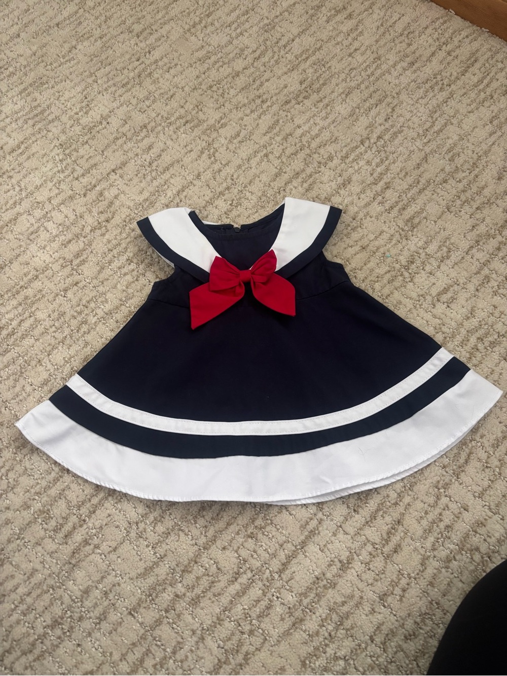 Good Lad Navy Sailor Dress with Red Bow 3-6 months